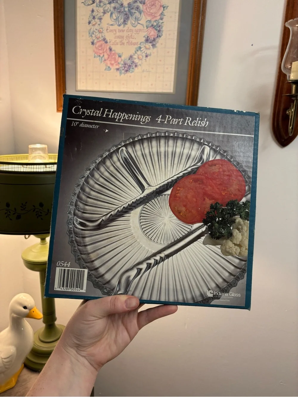 Crystal Happenings 4-Part Relish Tray - Indiana Glass